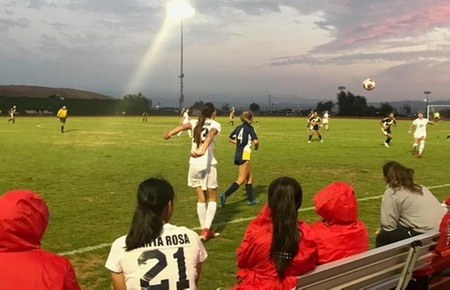 Women's soccer playing in tournament
